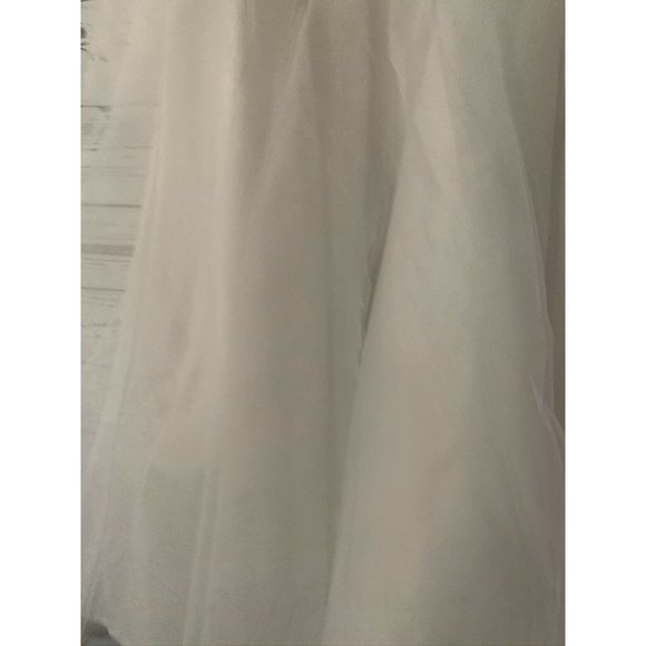 Girls Little Angels White Dress Sz 12 Communion Flower Girl Bridal Tulle Party - Picture 3 of 11